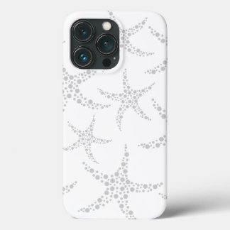 Light Grey and White Starfish iPhone 13 Pro Case