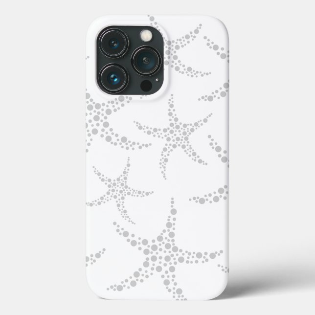 Light Grey and White Starfish Case-Mate iPhone Case (Back)