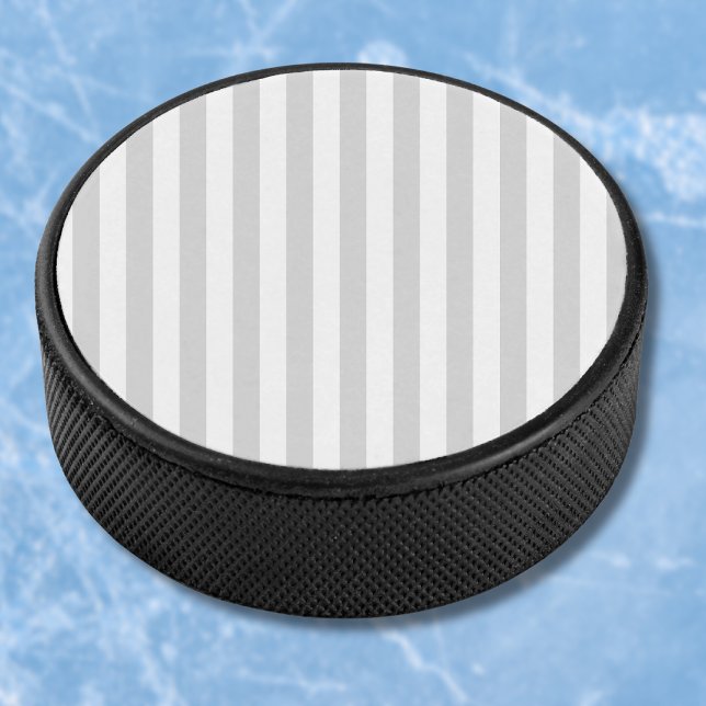 Light Grey and White Stripes Hockey Puck (Creator Uploaded)