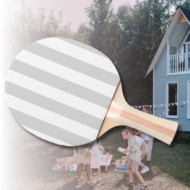 Light Grey and White Stripes Ping Pong Paddle (Creator Uploaded)