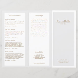 Light Grey Beauty Hair Salon Spa TriFold Brochure
