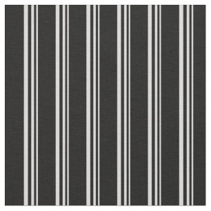 Light Grey & Black Coloured Lined Pattern Fabric