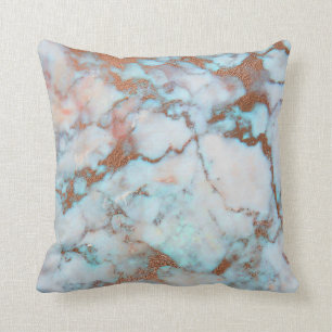 Light Grey Blue And Brown Marble Cushion