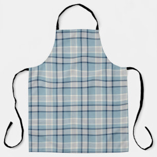 Light grey-blue textured chequered apron