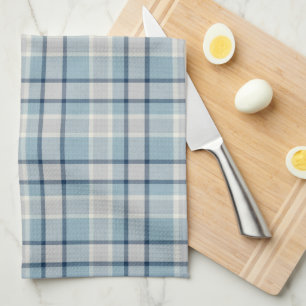 Light grey-blue textured chequered tea towel