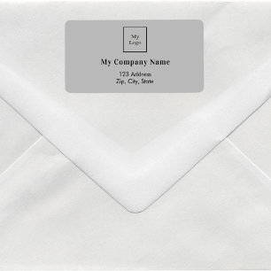 Light grey business logo return address label