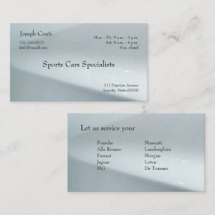 Light grey car exterior business card