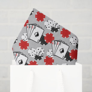 Light Grey Casino Poker Party Tissue Paper