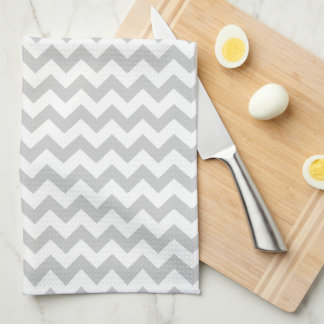 Light Grey Chevron - Custom Text Tea Towel