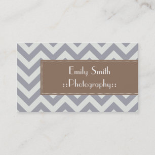 Light Grey Chevron Sophisticated Business Cards