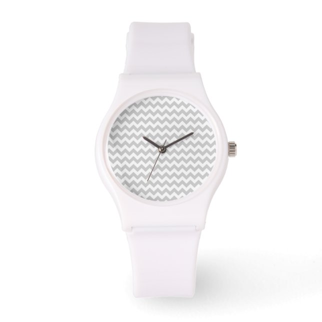 Light Grey Chevron Stripes Watch (Front)
