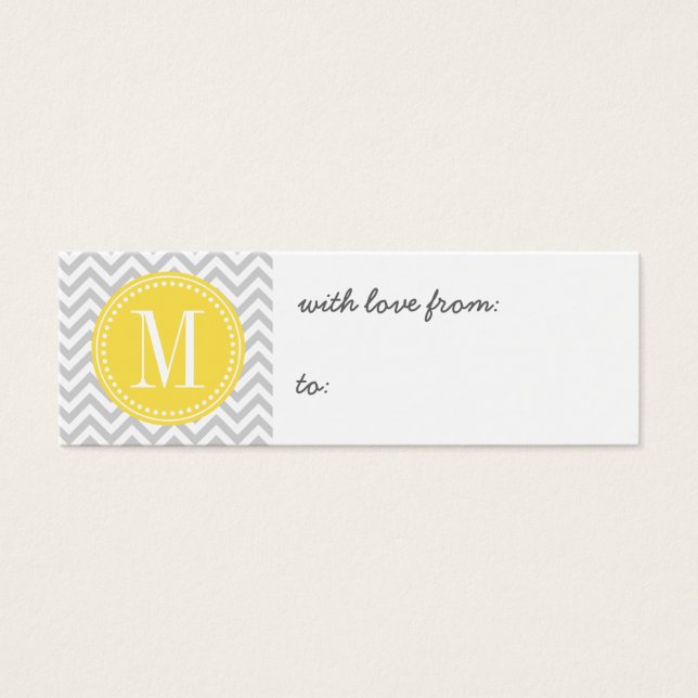 Light Grey Chevron Zigzag Personalised Monogram (Front)
