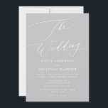Light Grey Classic Calligraphy The Wedding Invitation<br><div class="desc">Ultimate Simple Light Grey White Modern Hand Type Wedding Invitation for a modern wedding formal or informal. Sage and white with impressive modern calligraphy.</div>