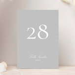 Light Grey Classic Elegant Calligraphy Wedding Table Number<br><div class="desc">This Design is part of a collection;
Please get in touch with me if you need help finding matching designs or products;
Also available in alternate colours</div>