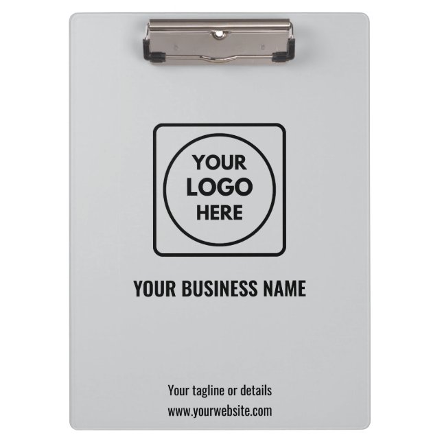 Light Grey Company Logo Branding clipboard (Front)