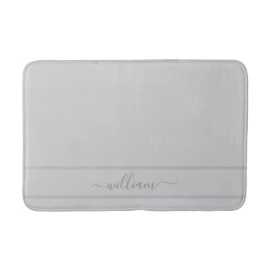 Light Grey Custom Name Bath Mat