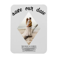 Light Grey Diamond Photo Wedding Save the Date