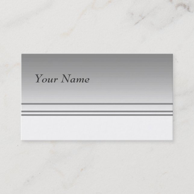 Light Grey. Elegant Design. Business Card (Front)