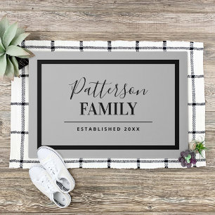 Light Grey Family Monogram Doormat