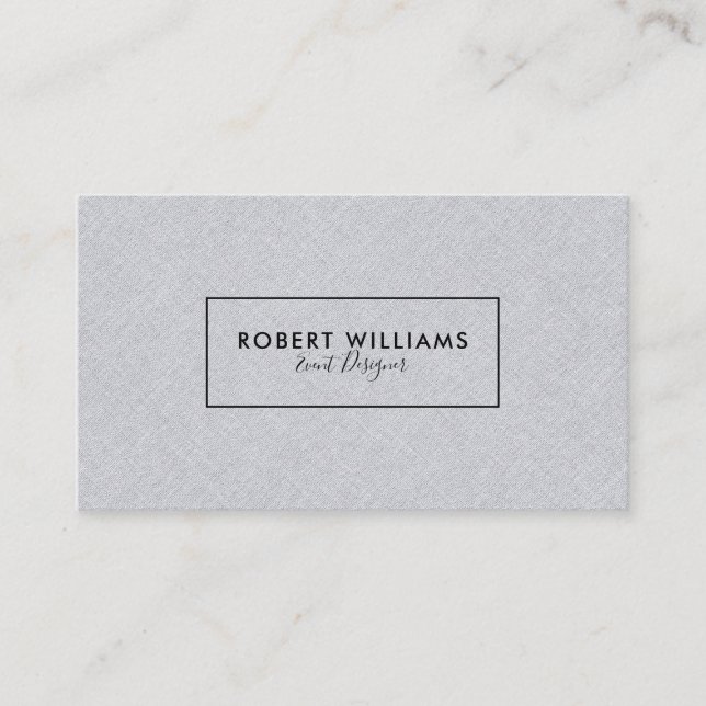 Light Grey Faux Linen Business Card (Front)