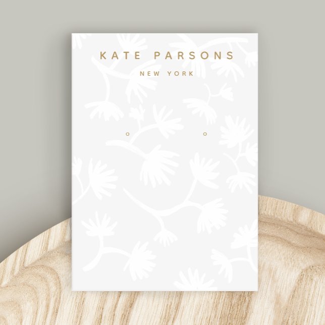 Light Grey Floral Earring Jewellery Display Business Card (Creator Uploaded)