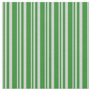 Light Grey & Forest Green Lines Pattern Fabric