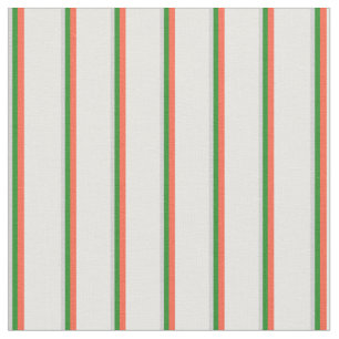 Light Grey, Forest Green, Red, and White Pattern Fabric