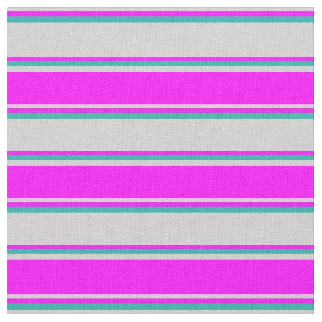 Light Grey, Fuchsia, and Light Sea Green Coloured Fabric (Close Up)