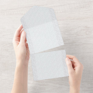 Light Grey Geometric Floral Modern Summer Pattern All In One Invitation
