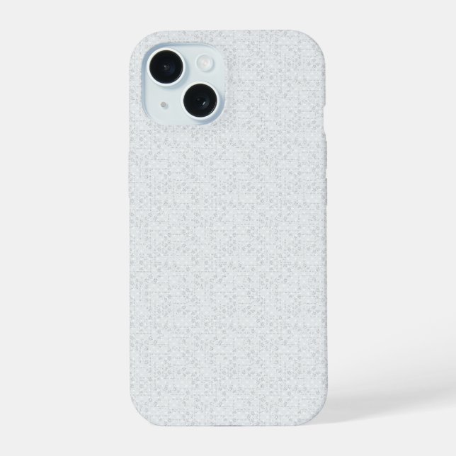 Light Grey Geometric Floral |Modern Summer Pattern iPhone 15 Case (Back)
