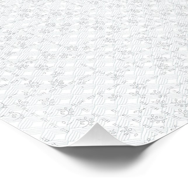 Light Grey Geometric Floral |Modern Summer Pattern Poster (Corner)