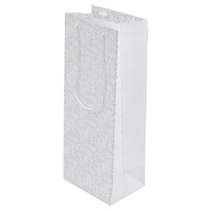 Light Grey Geometric Floral  Modern Summer Pattern Wine Gift Bag