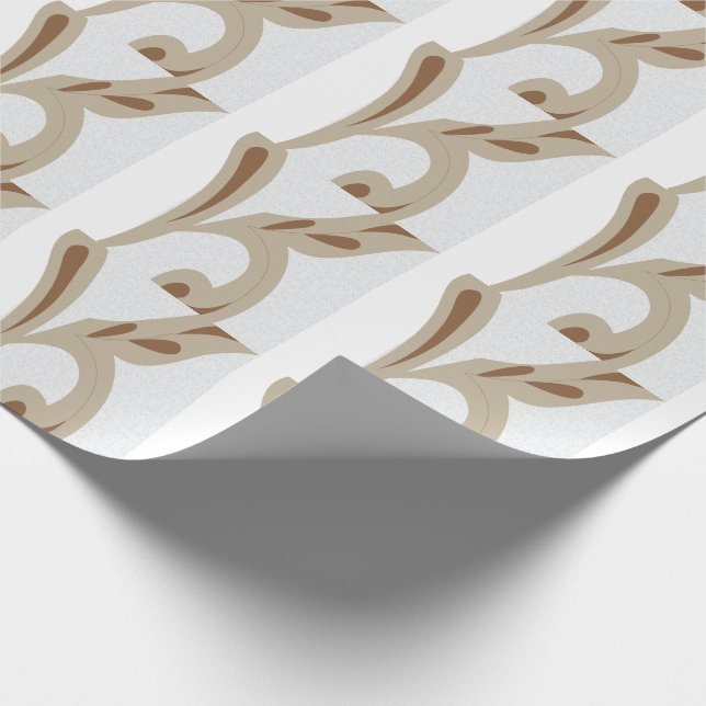 Light Grey Geometric Floral |Modern Summer Pattern Wrapping Paper (Corner)