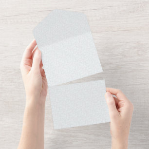 Light Grey Geometric Floral Pattern All In One Invitation