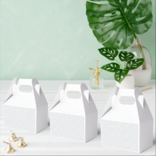 Light Grey Geometric Floral Pattern Favour Box