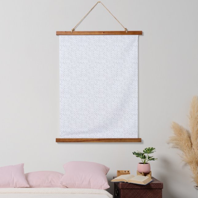 Light Grey Geometric Floral Pattern Hanging Tapestry (Bedroom)