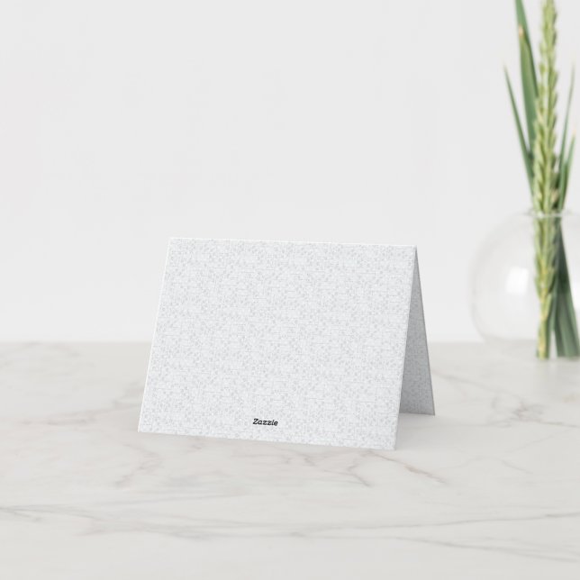 Light Grey Geometric Floral Pattern Thank You Card (Back)