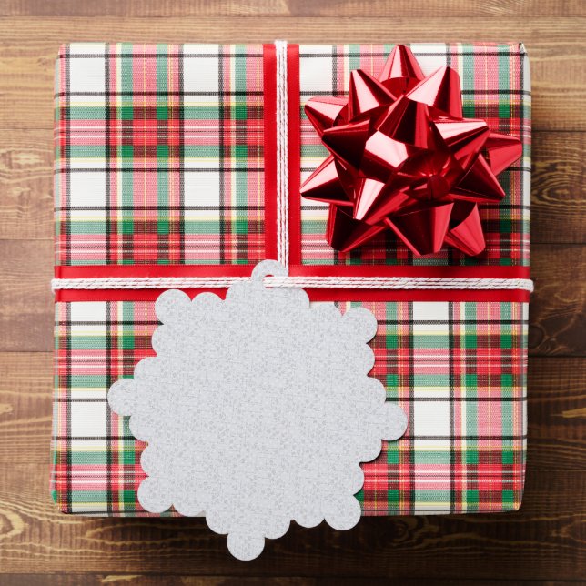 Light Grey Geometric Floral Pattern Tree Decoration Card (Insitu (Gift))