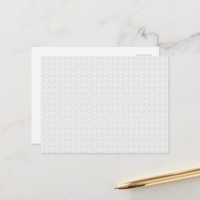 Light Grey Geometric Tile Pattern Postcard (Front/Back In Situ)
