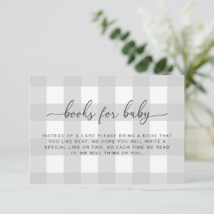 Light Grey Gingham Books Request Insert Card