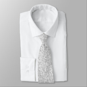 Light Grey Glitter And Sparkles Pattern Tie