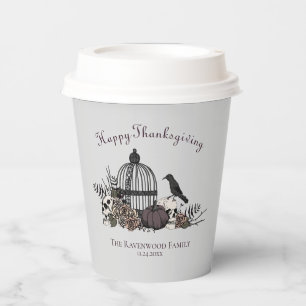 Light Grey Gothic Give Thanks Victorian Paper Cup