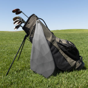 Light grey gradient geometric mesh pattern golf towel