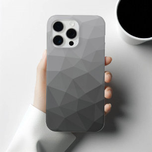Light grey gradient geometric mesh pattern iPhone 15 pro max case