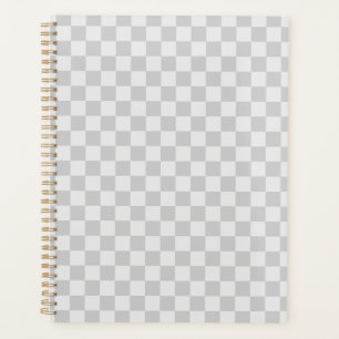 Light Grey Gray Checkered Checkerboard Planner