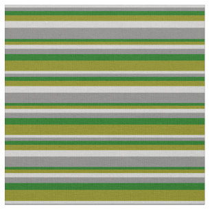 Light Grey, Grey, Dark Green, and Green Lines Fabric