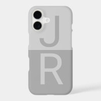 Light Grey & Grey Modern Initials Monogram