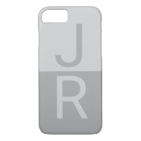 Light Grey & Grey Modern Initials Monogram