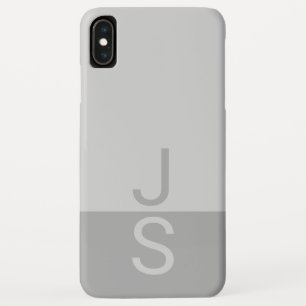 Light Grey & Grey Modern Initials Monogram Case-Mate iPhone Case