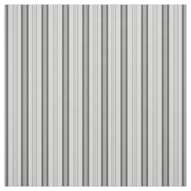 Light Grey & Grey Thick and Thin Stripes Fabric (Swatch)